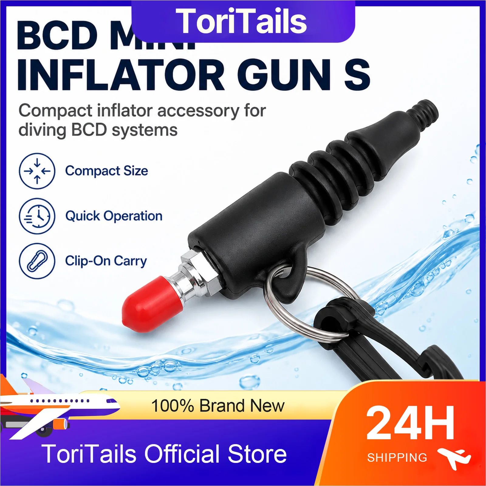 Scuba Diving Air Gun Nozzle Diving Mini Air Blower Tool for Standard BC BCD Inflator Hose Quick Cleaning Gear Tools