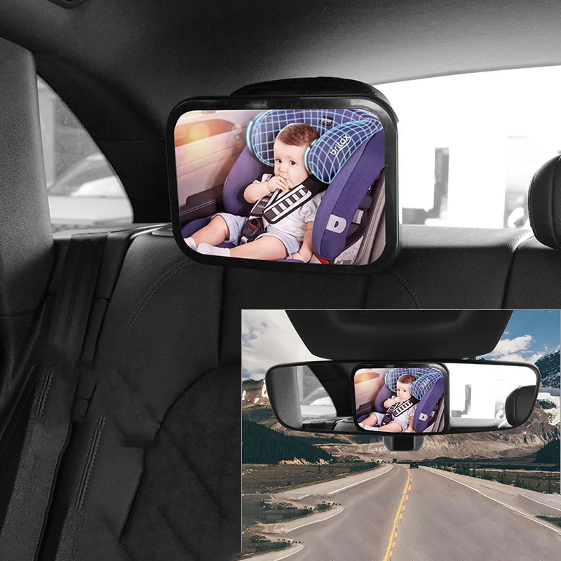

Детское автомобильное зеркало для заднего автокресла - небьющееся, 360° ° Регулируемый, широкоугольный, четкий обзор, простая установка, безопасный акрил