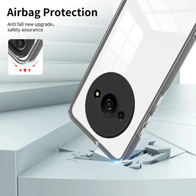 Skinlee For Redmi A3 Case Transparent Colorful Border PC Hard Clear Shell For Xiaomi Redmi A3 Back Shell