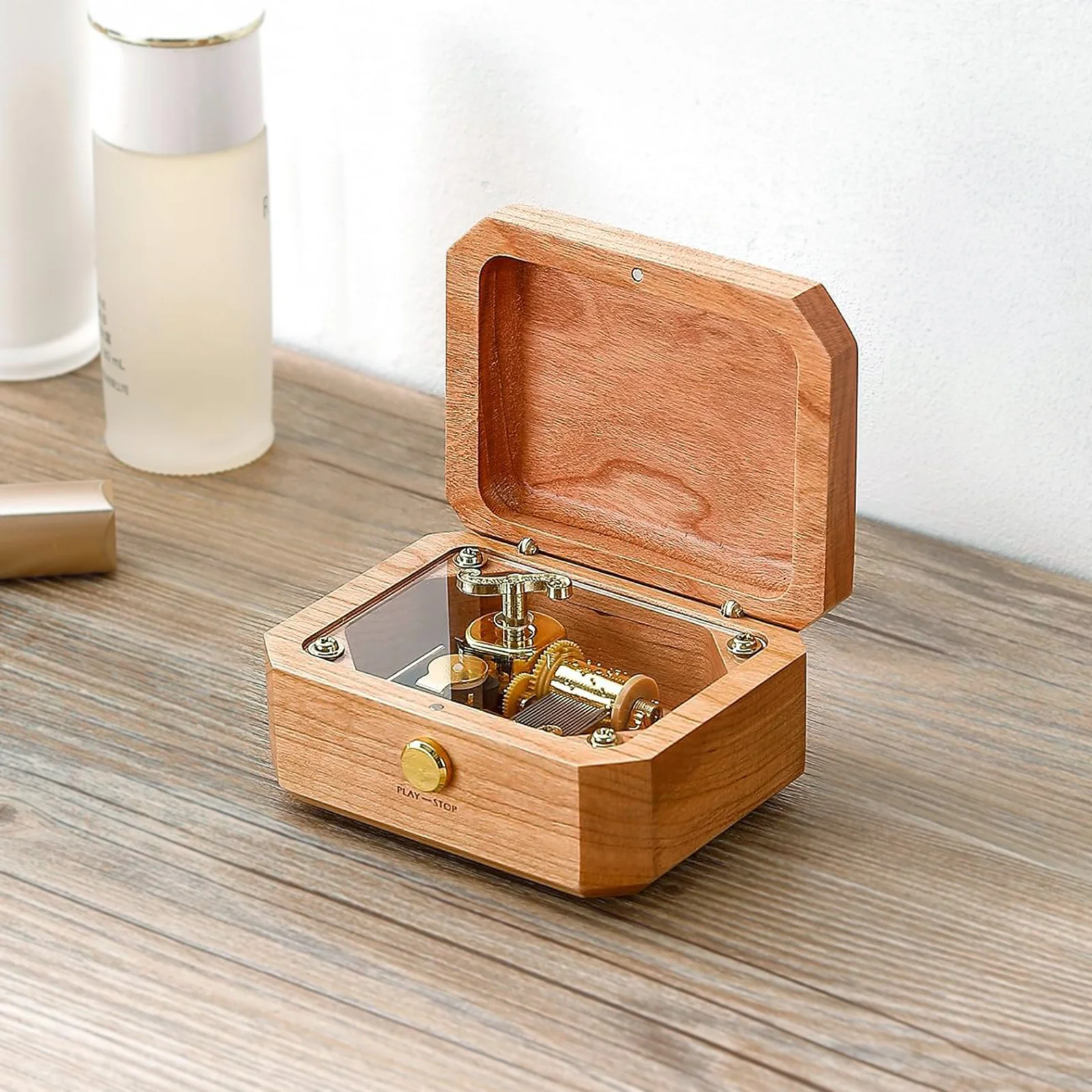 

SOFTALK Premium Cherry wood Musical Box - Solid Wood Once upon a december Music Box Birthday, Christmas, Valentine's Day Gift