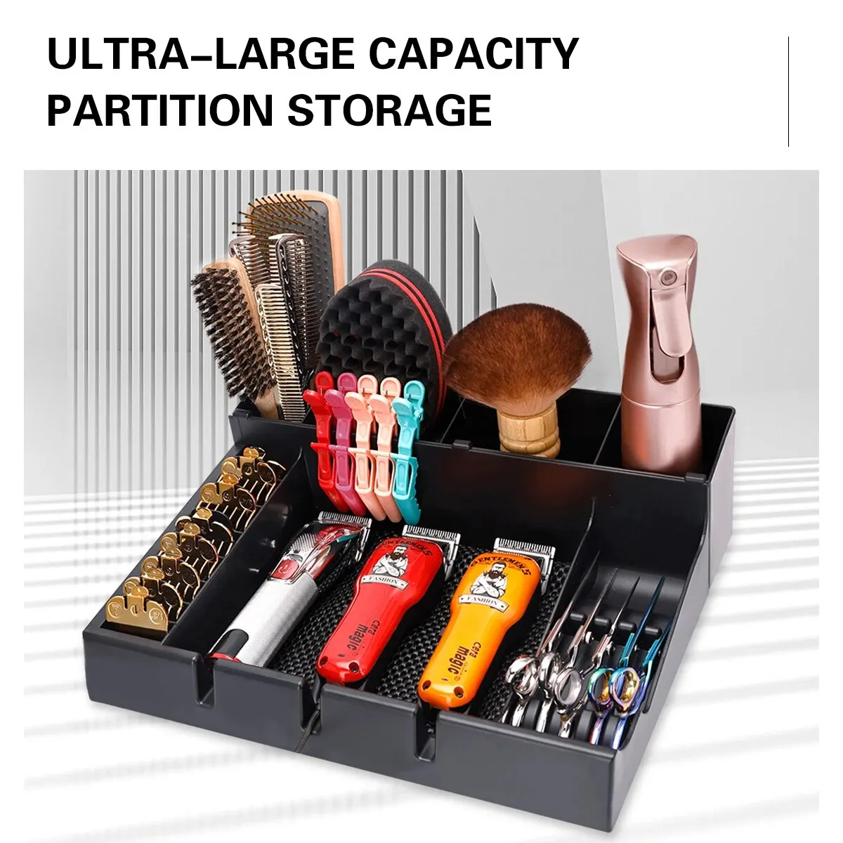

Профессиональный лоток для машинки для стрижки парикмахера, держатель для триммера для волос, косметический контейнер, ограничительная расческа, лоток для дисплея, ящик для инструментов для стилиста красоты