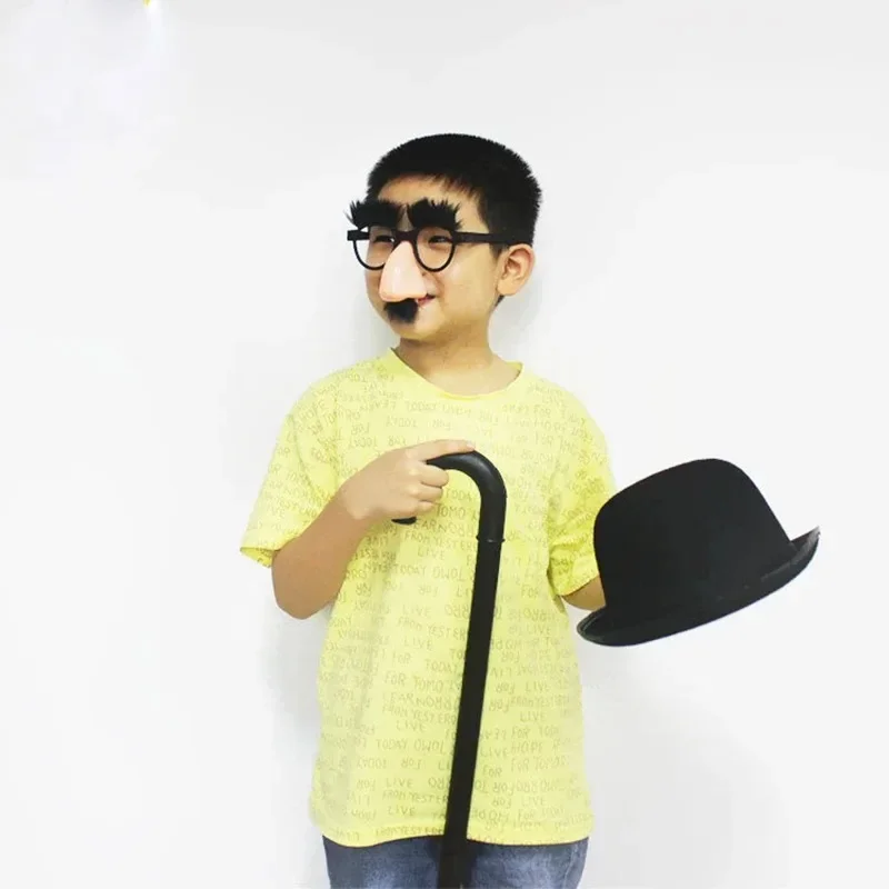 Lunettes de cosplay pour enfants, olympiques de masade Tim, lunettes avec grand antarctique, vêtements drôles pour enfants, magicien, vieil homme, fête d'Halloween