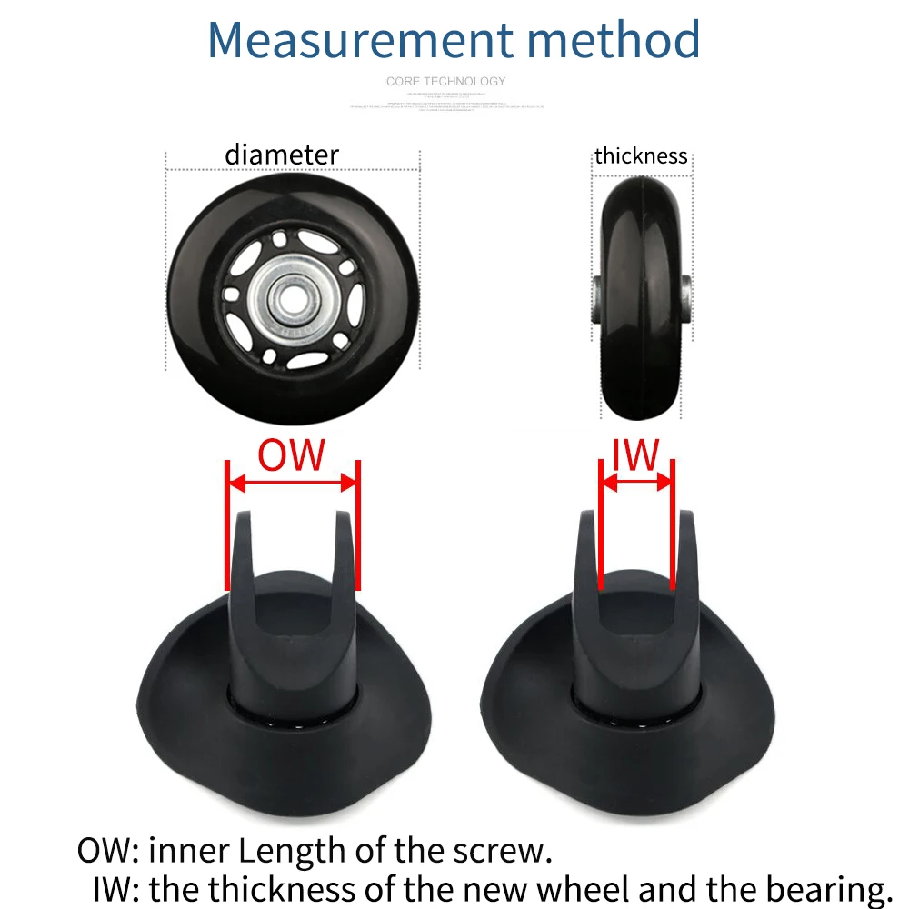 Roda universal para o carrinho, Mala resistente ao desgaste, roda unilateral, acessórios para reparo de bagagem, rolo silencioso