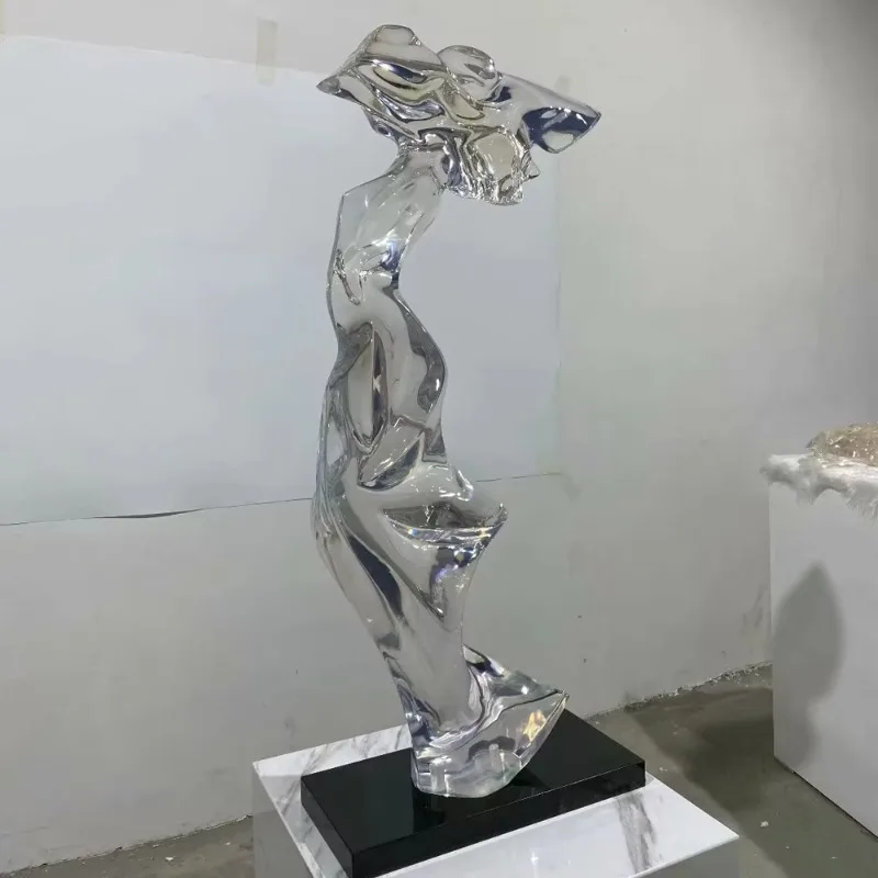 Contemporary transparent resin abstract art transparent resin table decorative