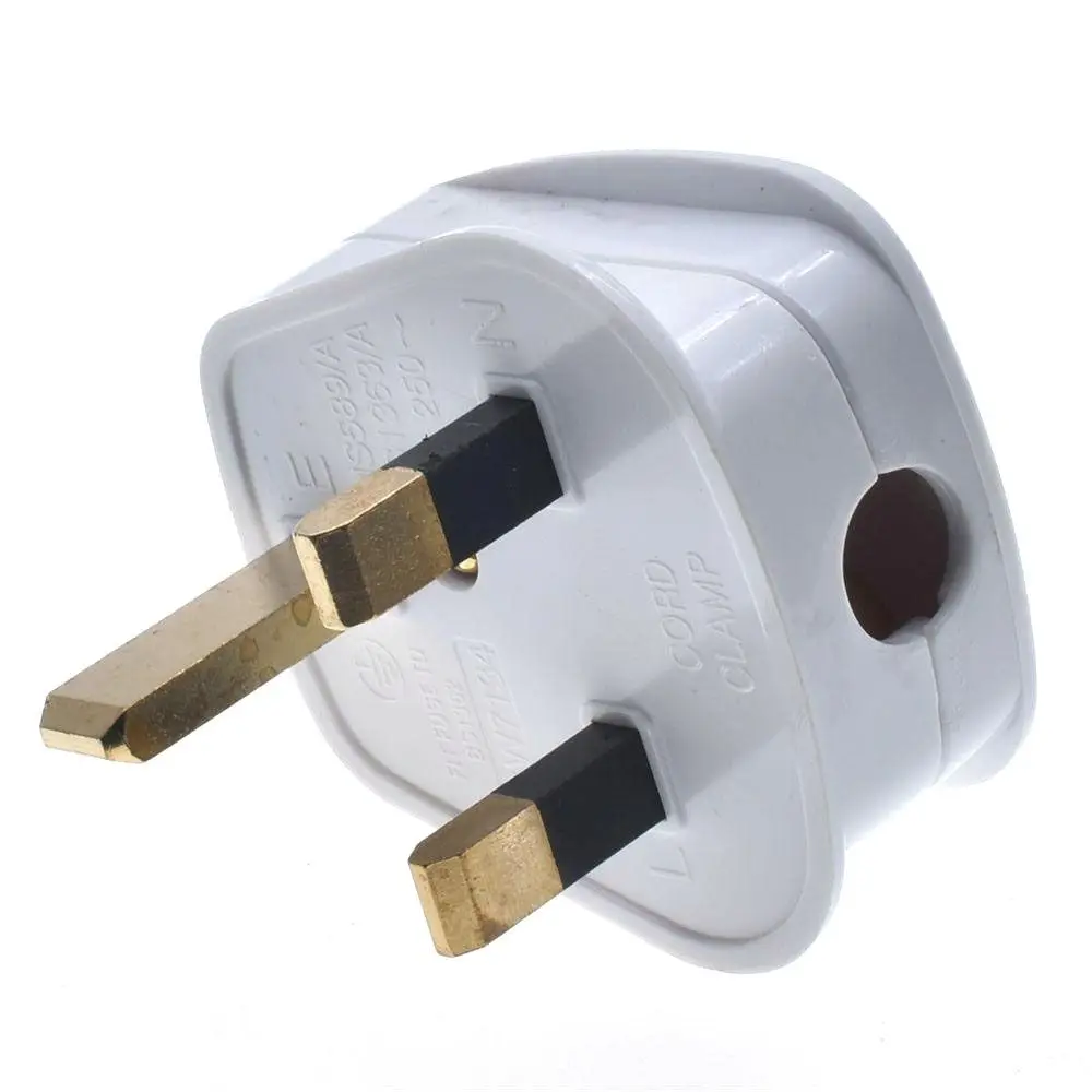 مع الصمامات 13A المعيار البريطاني تجميعها 3 النوى ملحقات الأجهزة محولات محول الأسلاك رئيس قابس طاقة #1