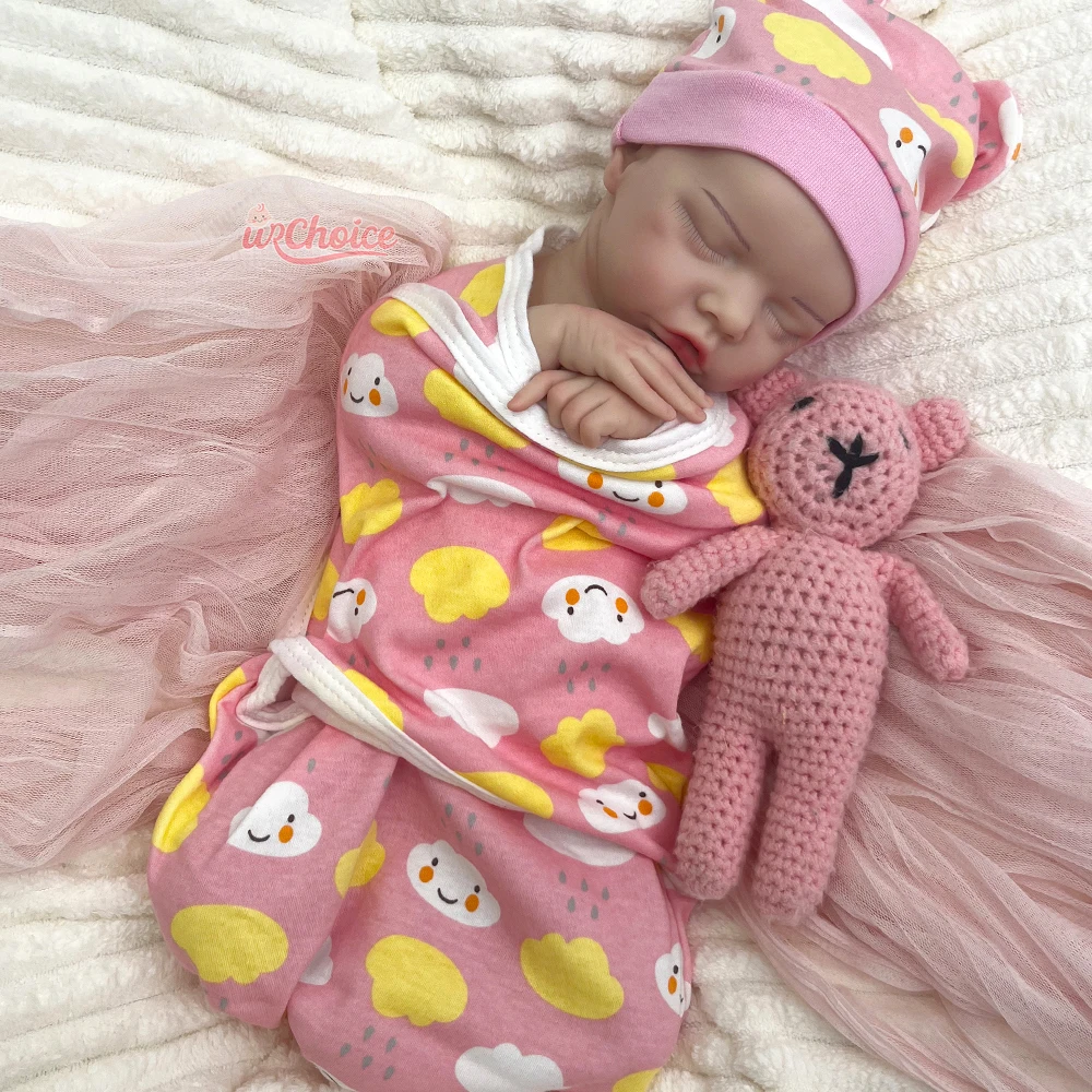 Levensechte Full Body Zachte 17Inch Siliconen Reborn Baby Meisje Gewogen Flexibele Ledematen Pop voor Dementie Eenzame Mensen Gift Kinderen speelgoed