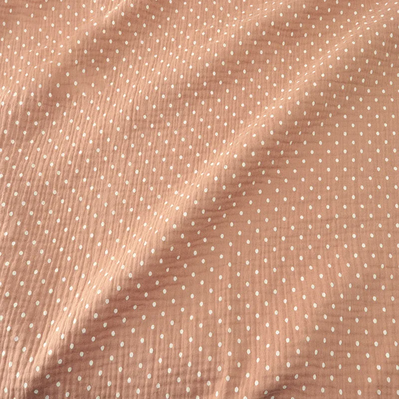 Soft dot Print Cotton Sewing Fabric Crepe Double Layer Gauze Cloth Cotton Skirt Pajama Cotton Fabric 100*135cm