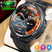2025 New 1000mah AMOLED Smart Watch Men 100+ Sport Mode Fitness LED Flashlight 3ATM Waterproof Health Monitor BT Call Smartwatch