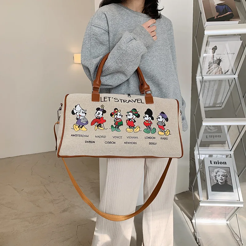 Disney New Mickey Portable Travel Bag Luxury Brand Women\'s Travel Messenger Bag High Quality Large Capacity Luggage Bag