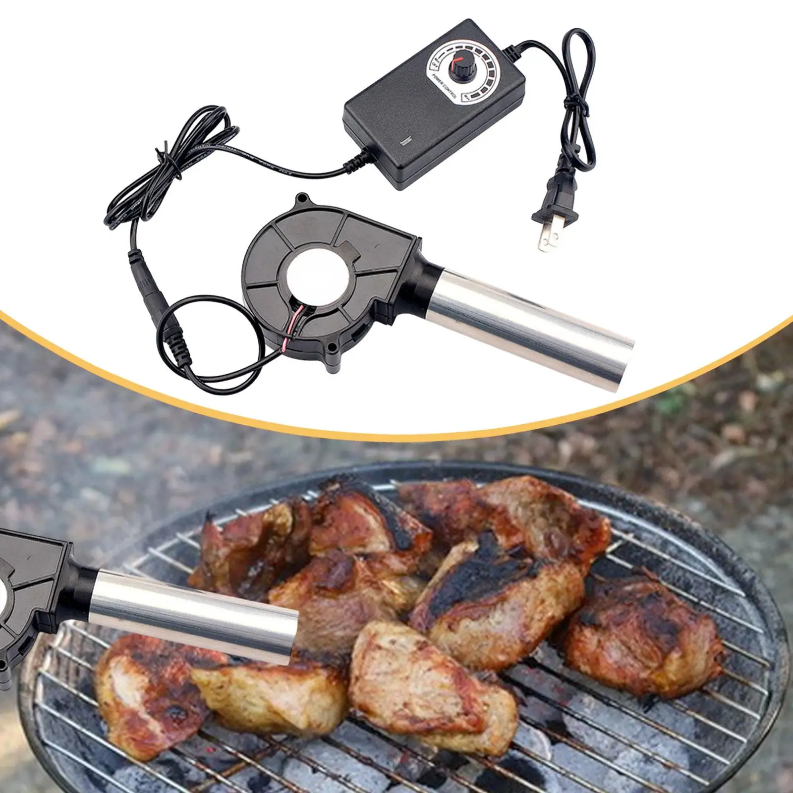 BBQ Blower Fan Electric Blower with Variable Speed Controller Multifunctional