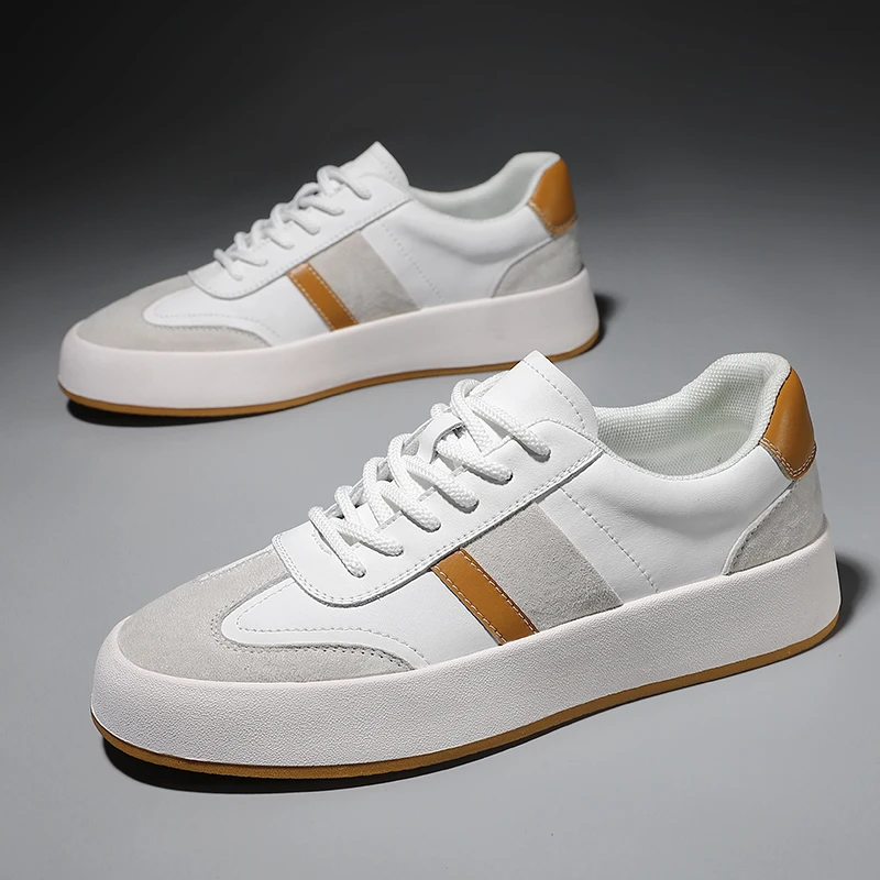 

Leather Casual Shoes Men Breathable Outdoor Sneakers Fashion Driving Walking Tennis Shoe Antiskid Office Flats Shoes