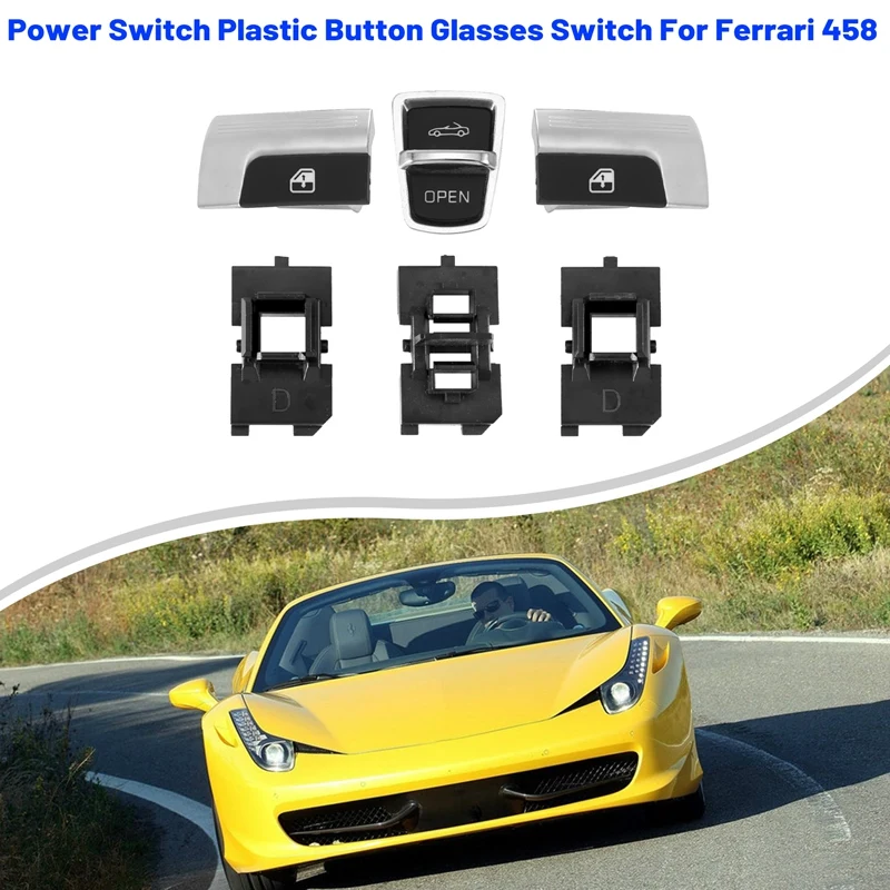 Car Right Left Roof Power Window Switch Button With Supporter For Ferrari 458 488 FF 247883 247885 82661100