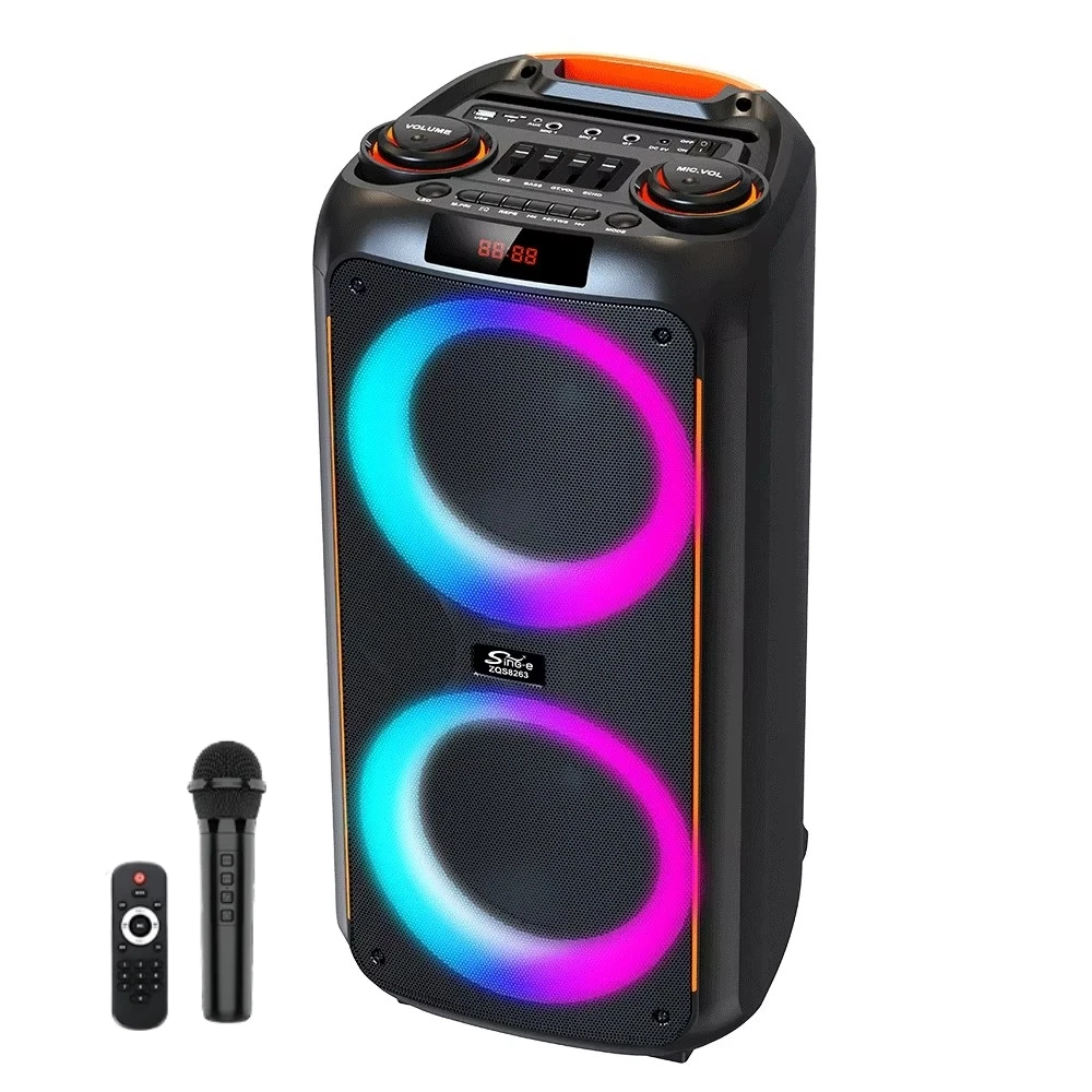 50W Bluetooth Party Speakers Atmosphere Colorful RGB Light Home Theatre System Outdoor Karaoke Soundbox Support FM Radio Player