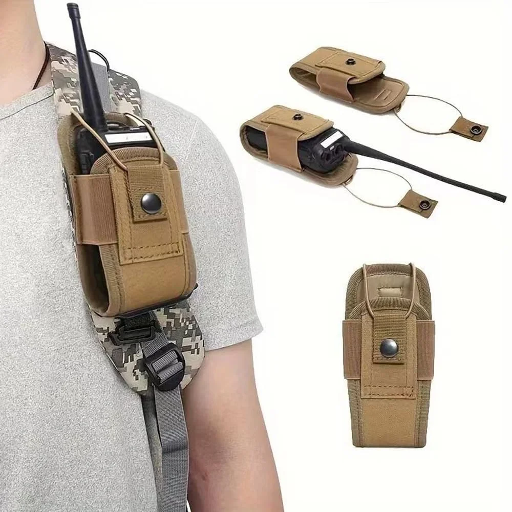Outdoor Tactical Walkie-talkie Bag  Holder Interphone Hanging Bag Holder Pocket Portable Interphone For Hunting Camping