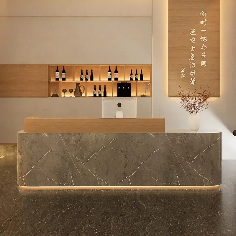 for Company Reception Desk Hotel Bar Clothing Supermarket Simple Checkout Counter Light Luxury Store Small Front Desk