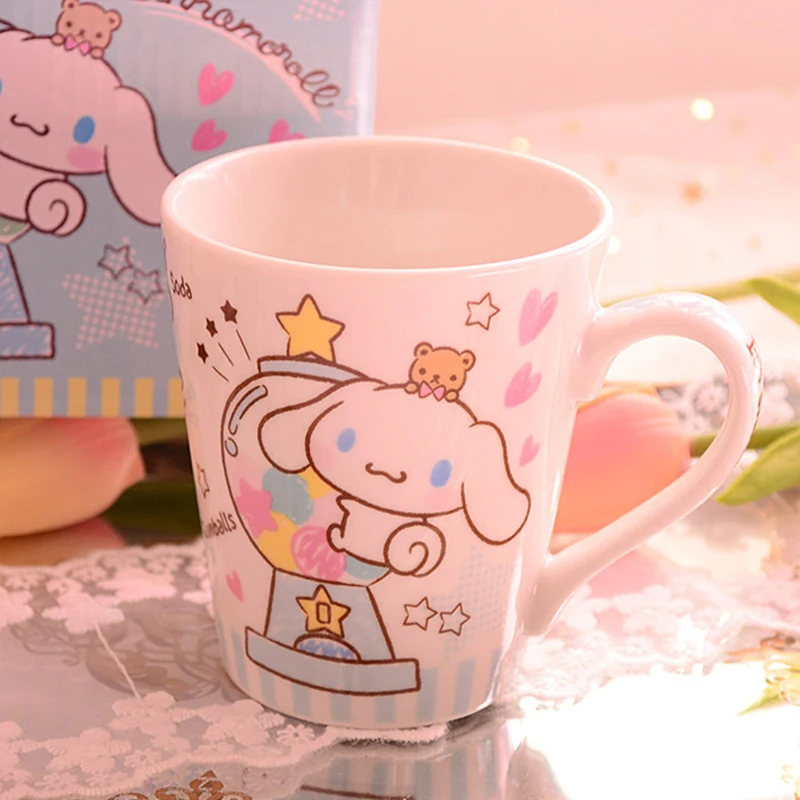 My Melody Hello Kitty Anime Kawaii Sanrio Ceramic Cup Cute Cartoon Cinnamoroll Water Mug Coffee Cup Lovely Gifts for Girls