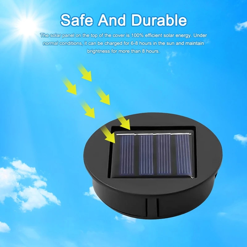 Panneau solaire supérieur de remplacement de lumière solaire extérieure, pièces de lanternes solaires, accessoires d'éclairage de jardin étanches