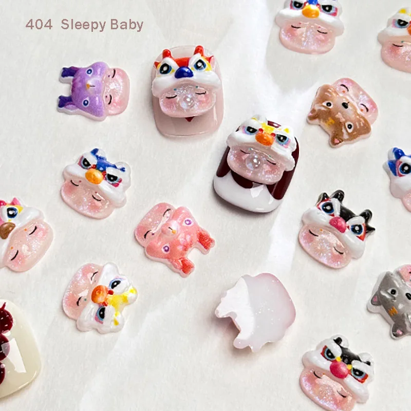 2024 Dragon Year Sleepy Baby Resin Ornaments Tiny Shining No Mouth Sleepbaby Accessories Kiyomi CN Style Nail Gel Decoration 404