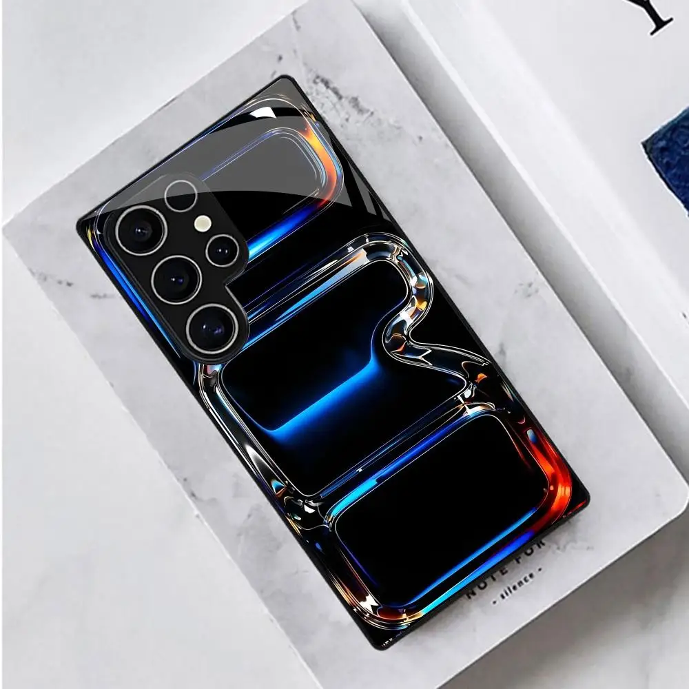 Reflective Liquid Glass Glass Protective Case For Samsung Galaxy S26 S25 Ultra S24 S23 Plus FE Anti‑Scratch Hard Phone Cover