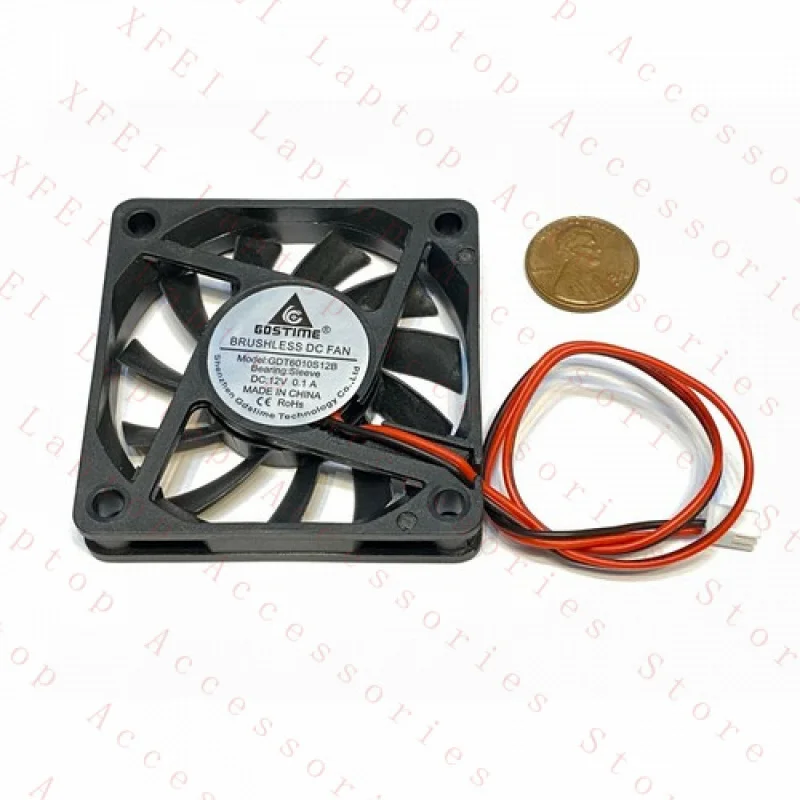 

F 2 шт. 12 В охлаждающий вентилятор 6010 ПК DC Корпус компьютера Процессор 60x60x10 мм 2-контактный WD A11 6 см