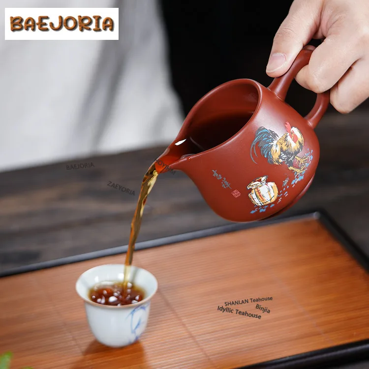 210ml Yixing Purple Clay Dahongpao Mud Chicken Tea Pitcher Pour Tea Cha Hai Dispenser Justice Cup Fair Mug Drinkware Accessories