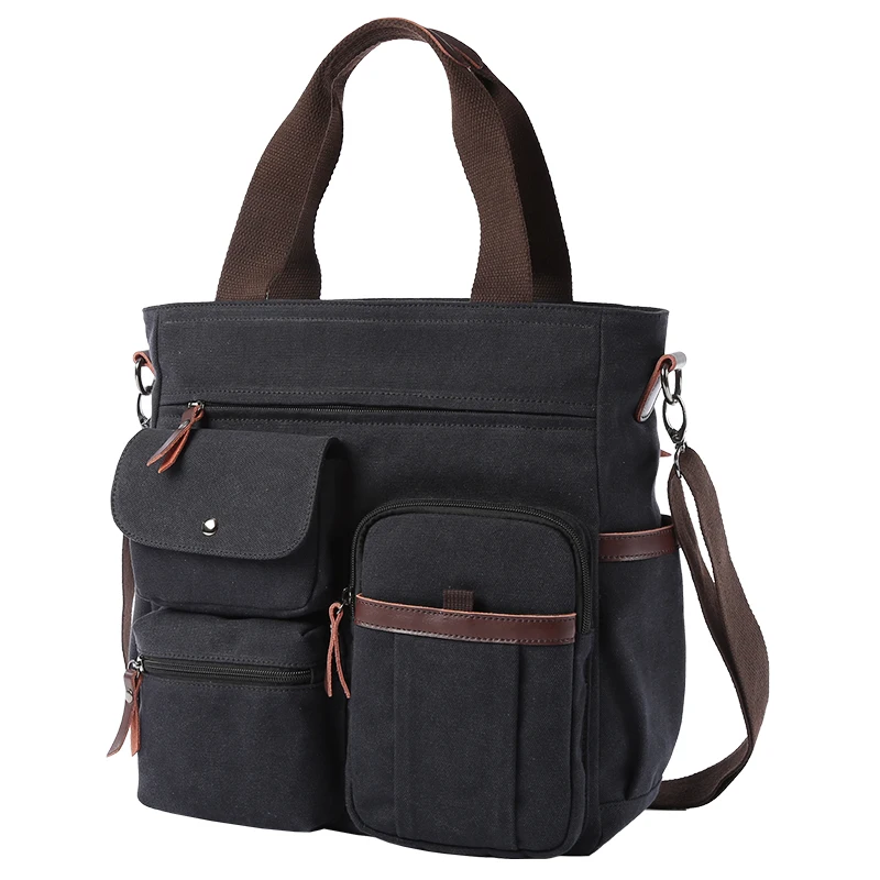 MATE ELAN Classic Canvas Messenger Bags Men Large Capacity Crossody Shoulder Bag Casual Retro 15.6 inch Laptop Briefcase