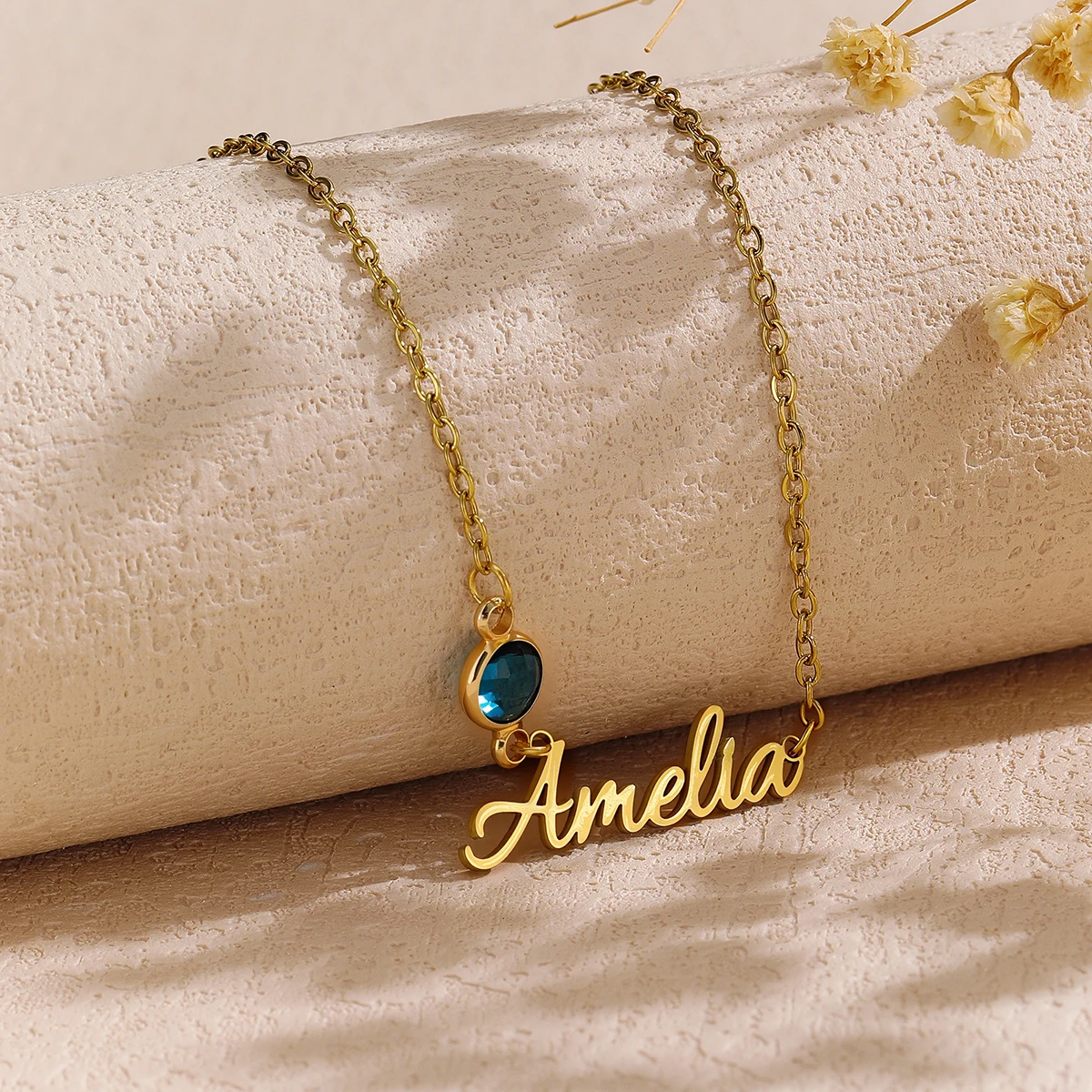 القلائد اسم مخصص للنساء، شخصية الفولاذ المقاوم للصدأ جوهرة الميلاد سلسلة المختنق طوق المجوهرات، هدايا عيد الميلاد