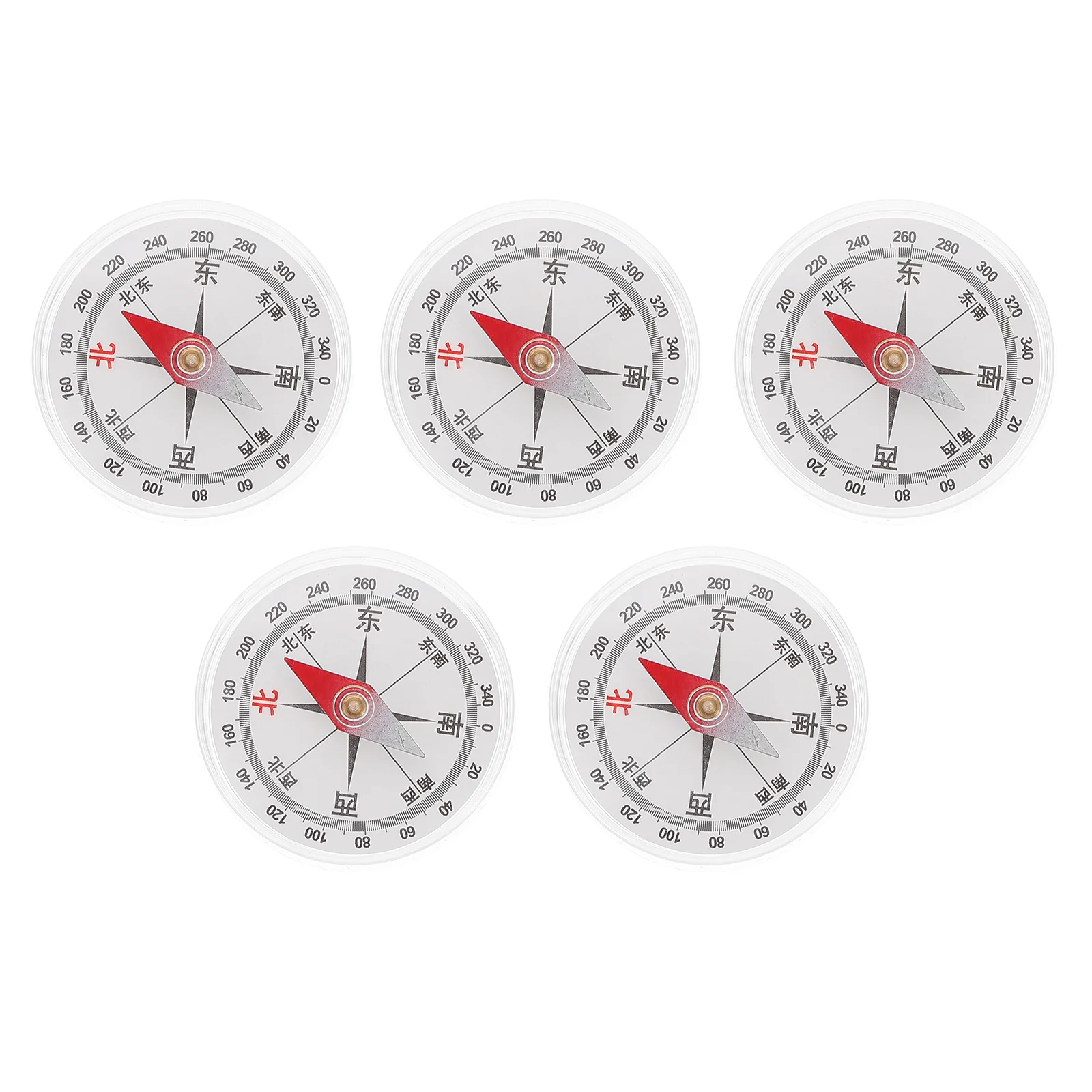  5 Pcs Camping Compass Primary School Outdoor Playset Plastic Experiment Adventure