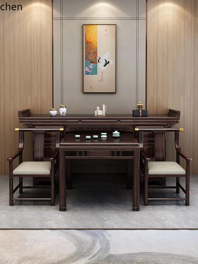 

YXY purple gold sandalwood solid wood middle hall four-piece case table incense case household incense Buddha table altar