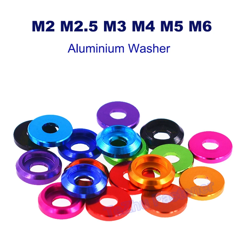 

5/10Pcs M2 M2.5 M3 M4 M5 M6 Anodized Aluminum Metal Washer Flat Round Plate Head Bolt Screw Gaskets Computer PC Case RC Aircraft