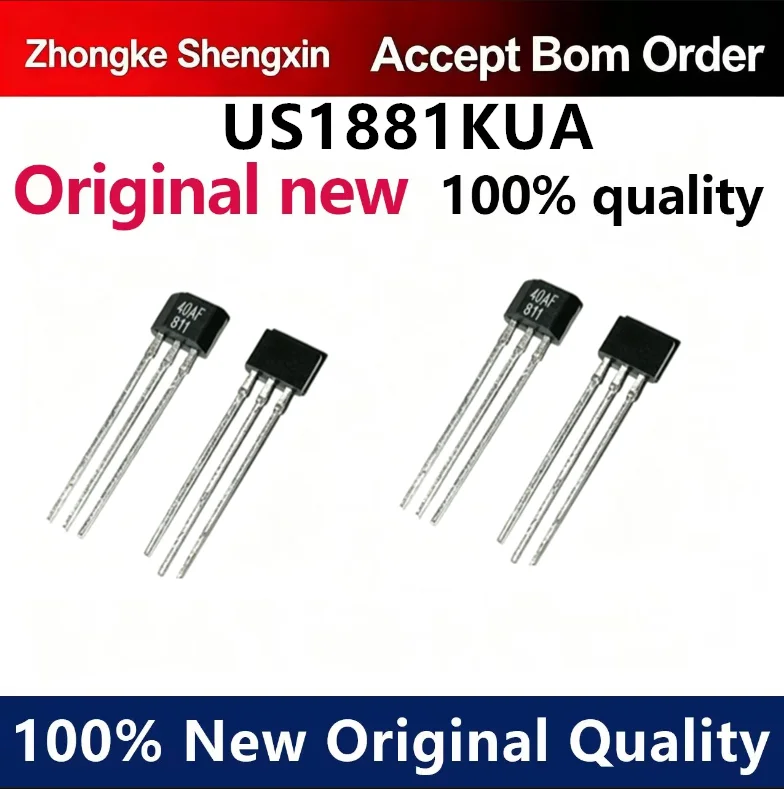 （5pcs-100pcs）US1881KUA silk screened U18 Hall element bipolar latch Hall sensor, brand new original imported