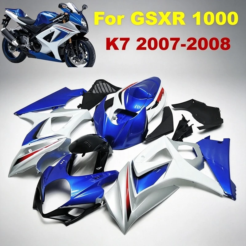 High Grade Fairings kit for Suzuki GSXR1000 2008 2007 GSXR 1000 07 08 K7 Blue White Injection Bodywork
