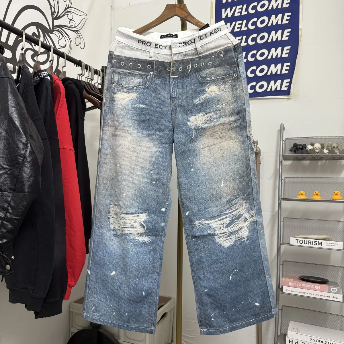 

Ailz Prank 3D Digital Print Men's And Women's Casual Wide Leg Jeans Sle Underwear Comfortable Breathable Non-Sinkage