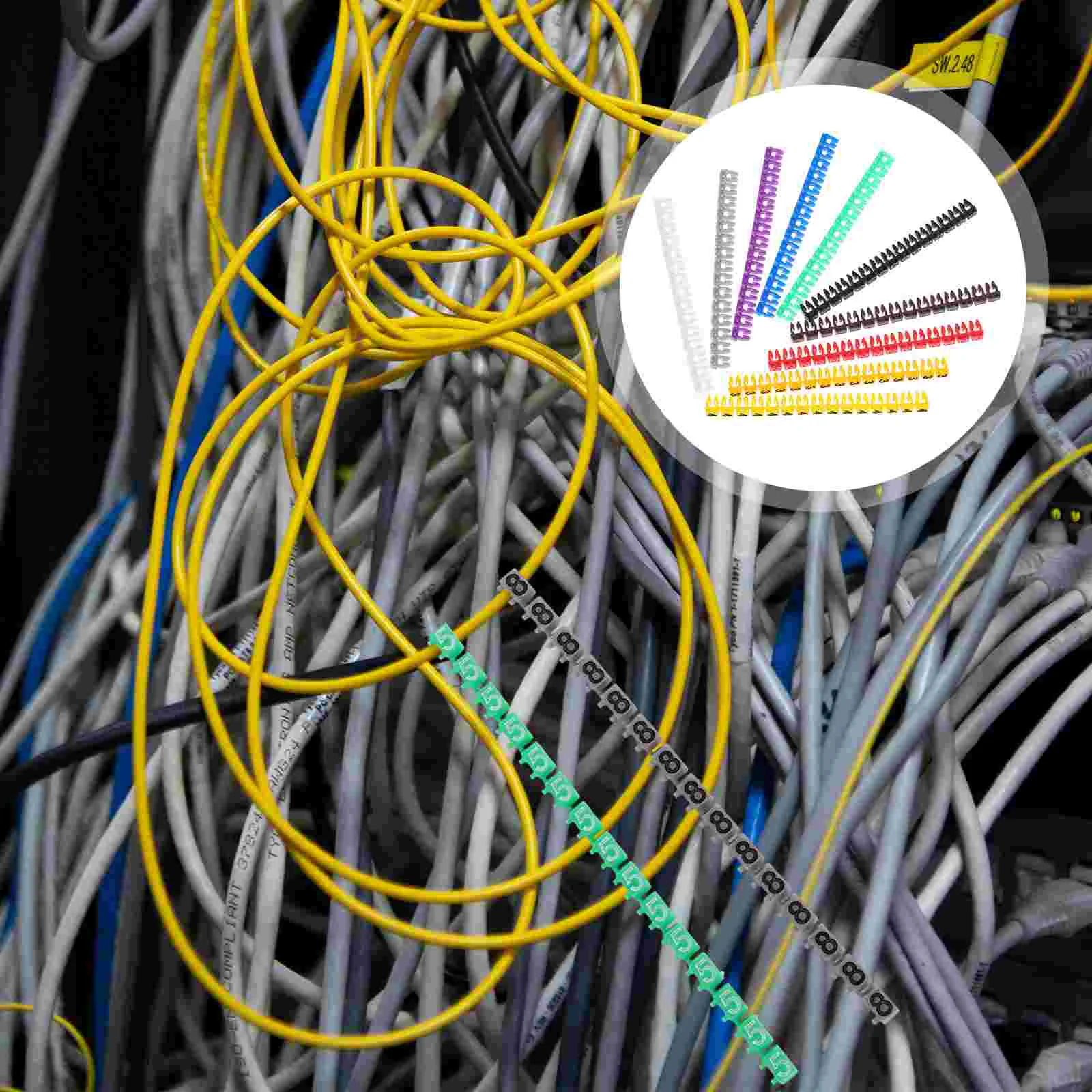 

150 Pcs Wire Number Label Write on Cable Stickers Digital Line Plastic Clip Markers