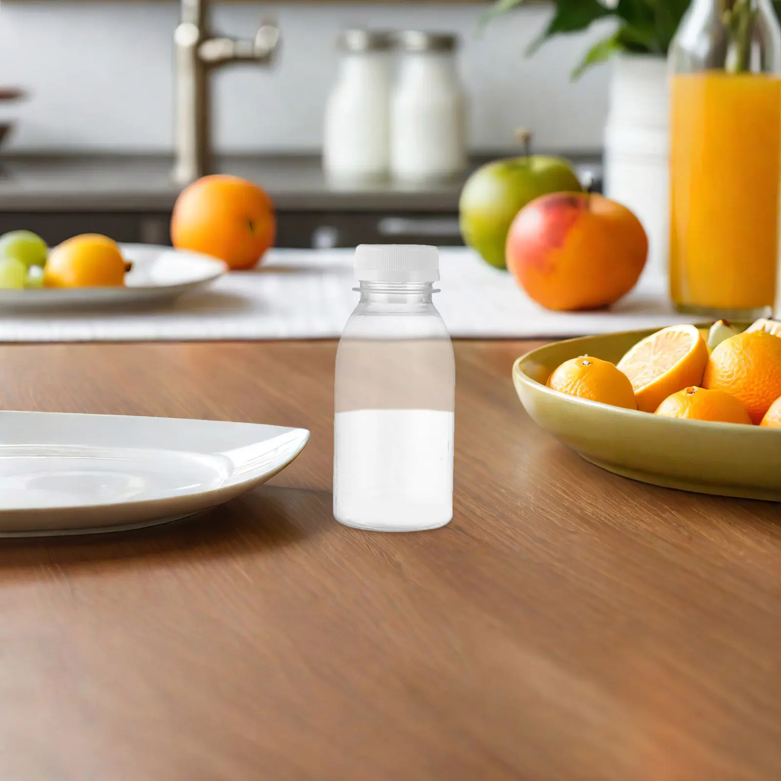 10 Botellas Transparentes de PET para Jugo y Leche, Envases Desechables de Plástico para Bebidas, Jarra de Agua para el Desayuno