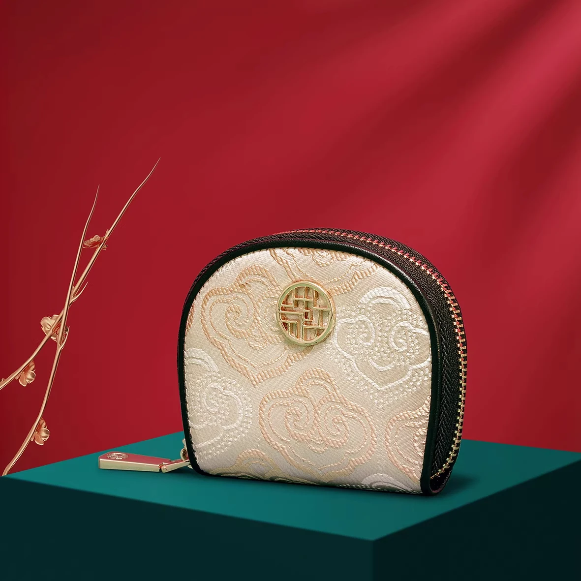 MENDY Card Holder Chinese Style Lucky Embroidery Bag Traditional Designer Luxury Women's Bag Credit Card Holder
