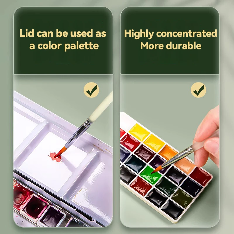 Solid Watercolor Paint Set 24/36/48 Colors Schmincke Watercolor Portable Metal Box for DIY Design Painting Artists and Beginners - view 3