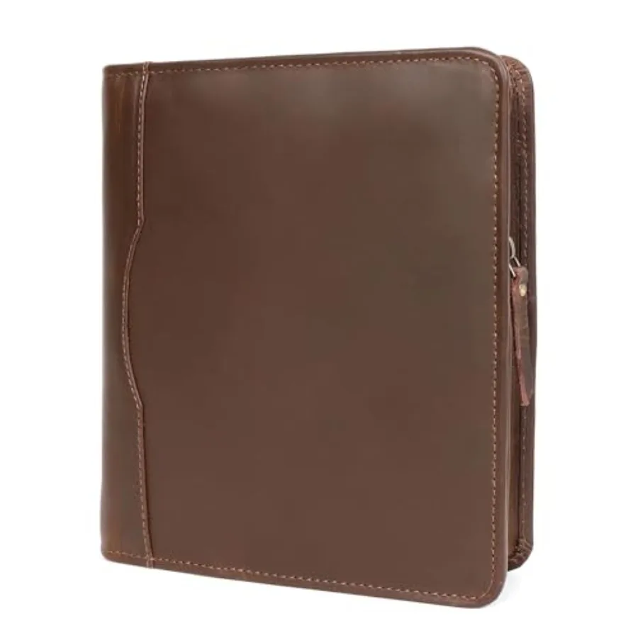 

Leather A5 Portfolio Padfolio Folio A5 Notebook Journal Cover Planner Binder Small Mens Business Work Folder Organizer