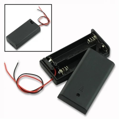 AA Power Bank Battery Box with Switch Wire Lead DIY Battery Container Cover On/Off 3.7V Storage Switch Holder Pack