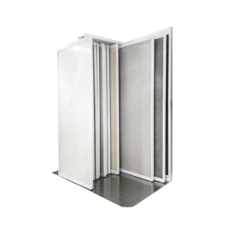 Modern Stone Display Stand Light Showroom Floor Push Pull Ceramic Rack Factory Price Quartz Display Rack