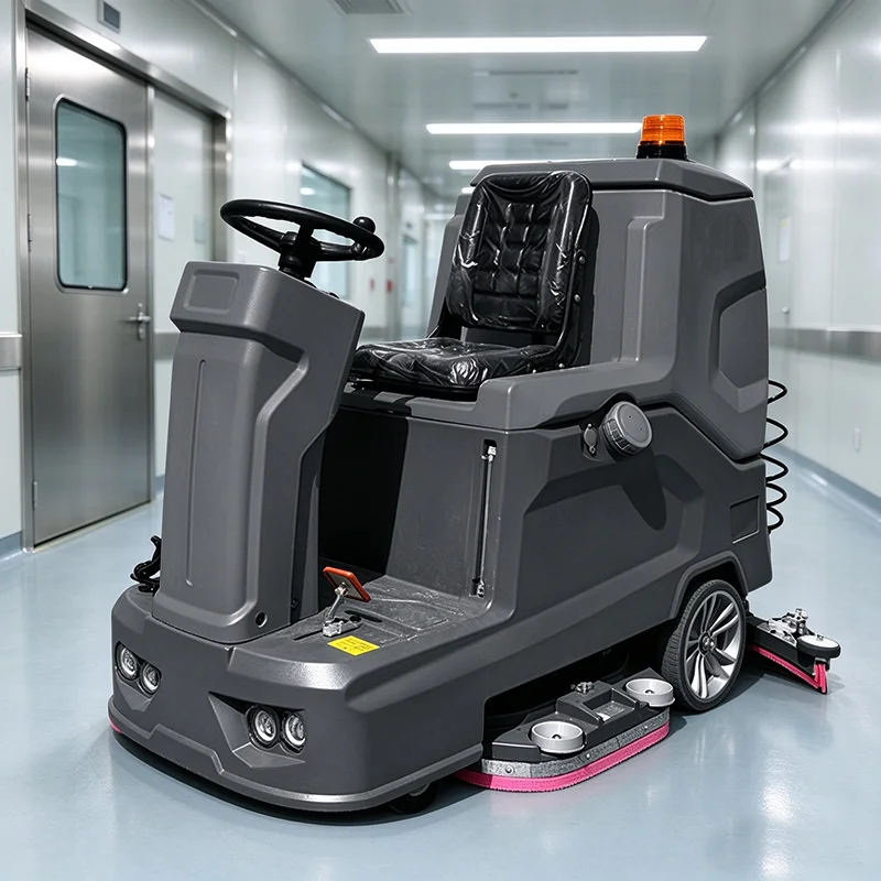 Commercial Ride-on Floor Scrubber Dryer Automatic Floor Cleaning Machine for Airport Station Public Area