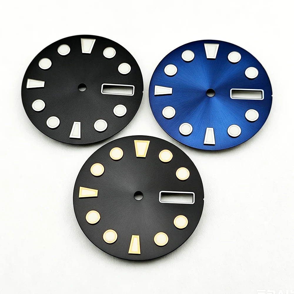 NH35 dial 28.5mm dial green luminous lumen sterile dial suitable for NH35/36 movement men watch dial Watch accessories
