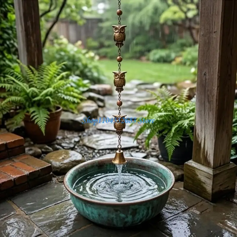 雨樋用レインチェーン縦樋の機能交換用鉄製雨水キャッチャーチェーン屋外庭の装飾