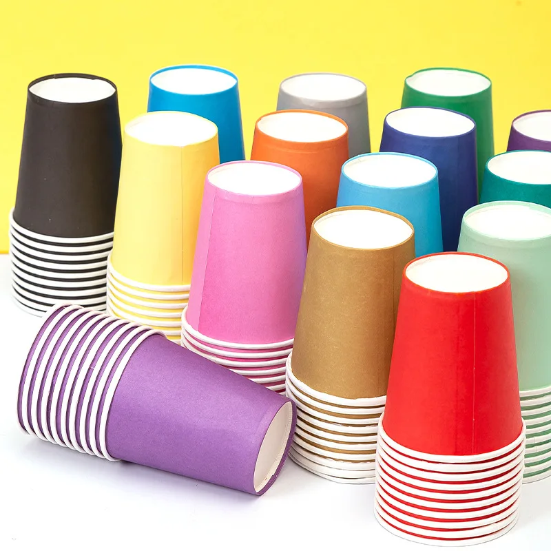 Children S Handmade DIY Colored Paper Cups Thickened Paper Cups Disposable Environmentally Friendly Colored Paper Cups