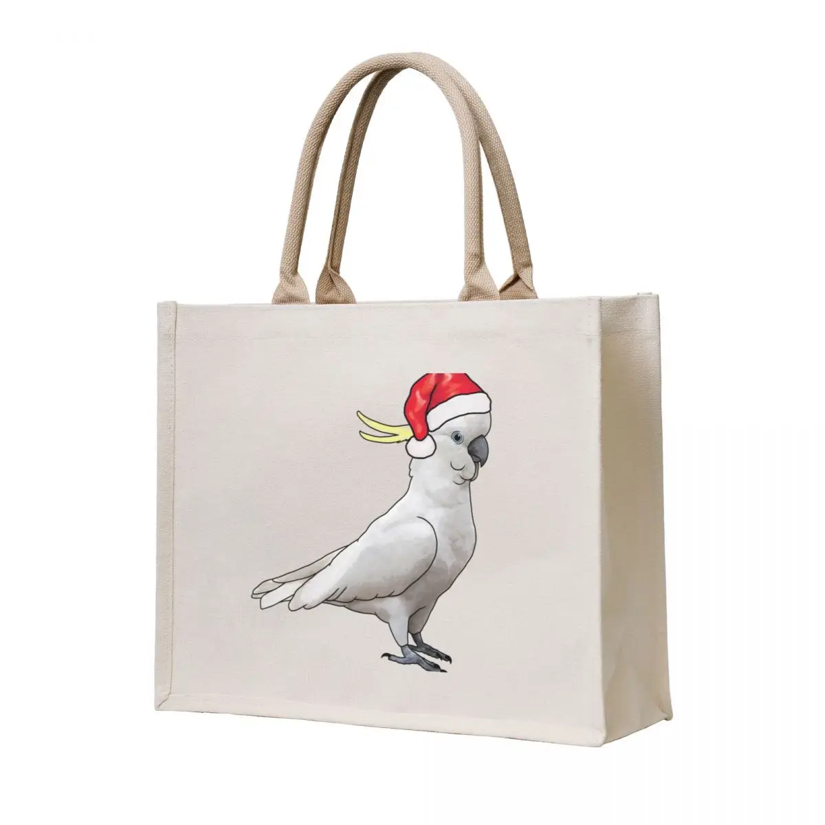 

Xmas Cockatoo Tote Bag reusable grocery bags tote bag custom large size bags Fabric bag