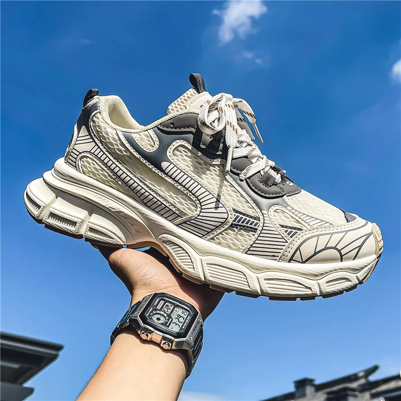 

Men's Sneakers Breathable Chunk Luxury Soft-sole Running Outdoor Comfortable Walking Athletic Retro Male Casual Mesh Shoes