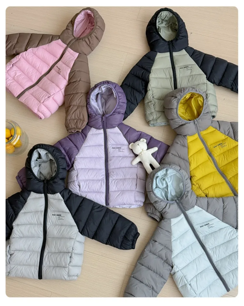 Kinder-Daunenjacke aus verdickter Baumwolle, wasserdicht, koreanische Version, kurzer Outdoor-Mantel für Jungen und Mädchen, bequemes „Bread“-Design – Detail 23