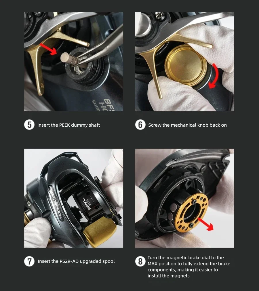 PYL PS29-AD leichte modifizierte Spule exklusiv für Shimano 22 Aldebaran BFS – Detail 9