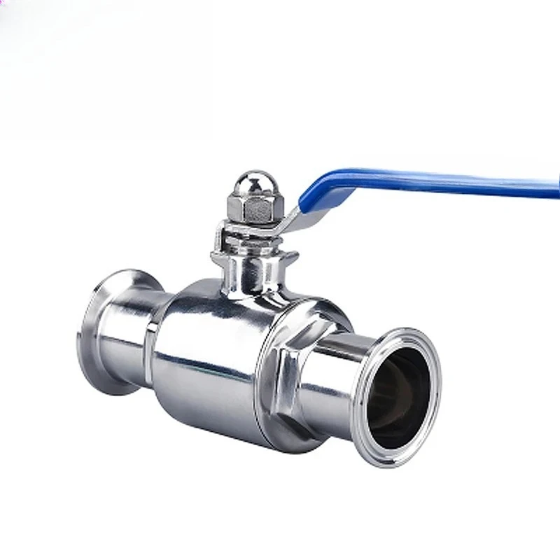 304 Stainless Steel Ferrule Connection Sanitary Ball Valve 19/25/32/38mm Dual Section Home Liquid Processing Part