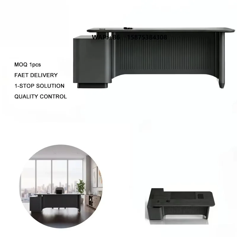 Modern Office Table L-Shaped Executive Desk for CEOs & Bosses - High-Quality Office Furniture for Corporate Workspaces